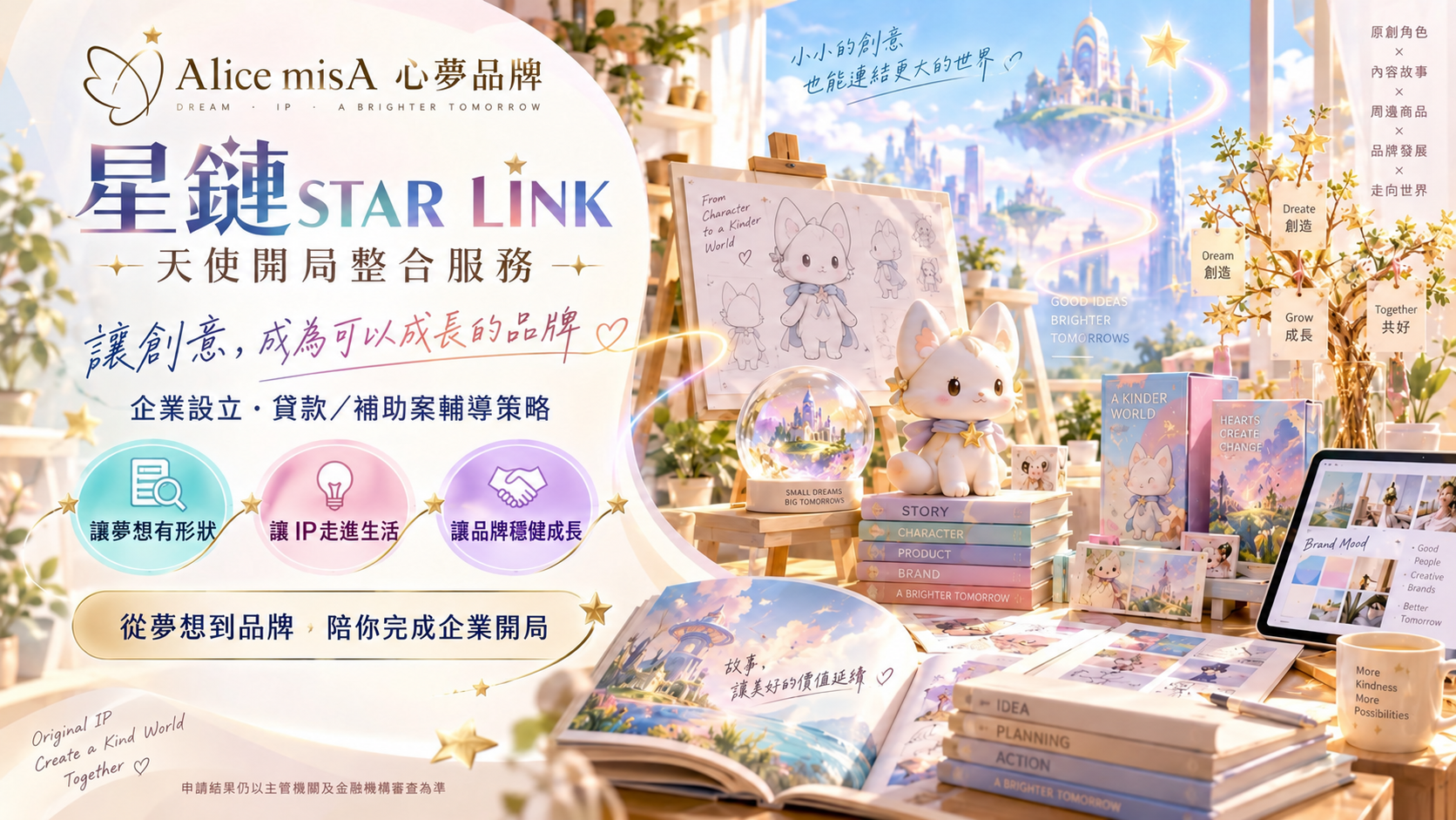 心夢品牌原創角色、繪本、商品與品牌應用的星鏈整合服務